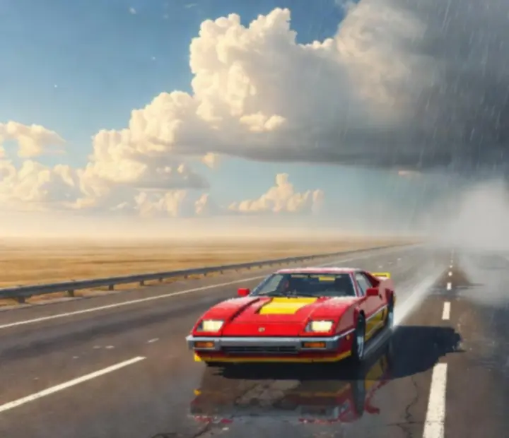 Változó időjárási körülmények a Retro Road Racer pályáján